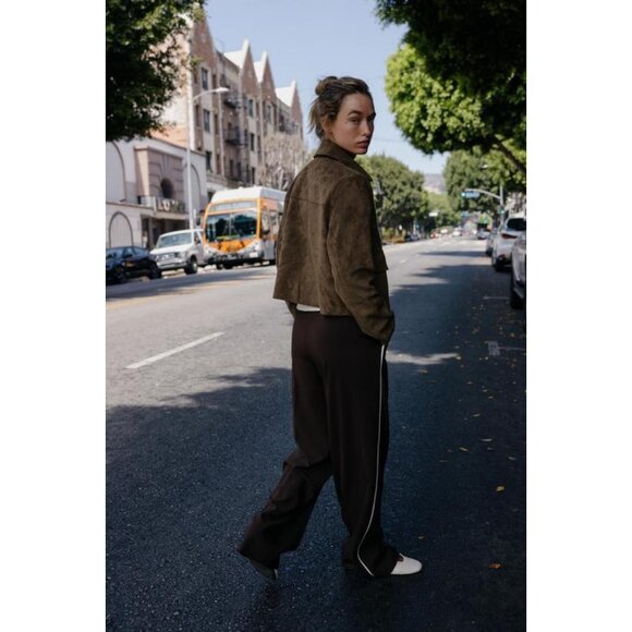 ZARA FAUX SUEDE CROPPED JACKET - Picture 4 of 8